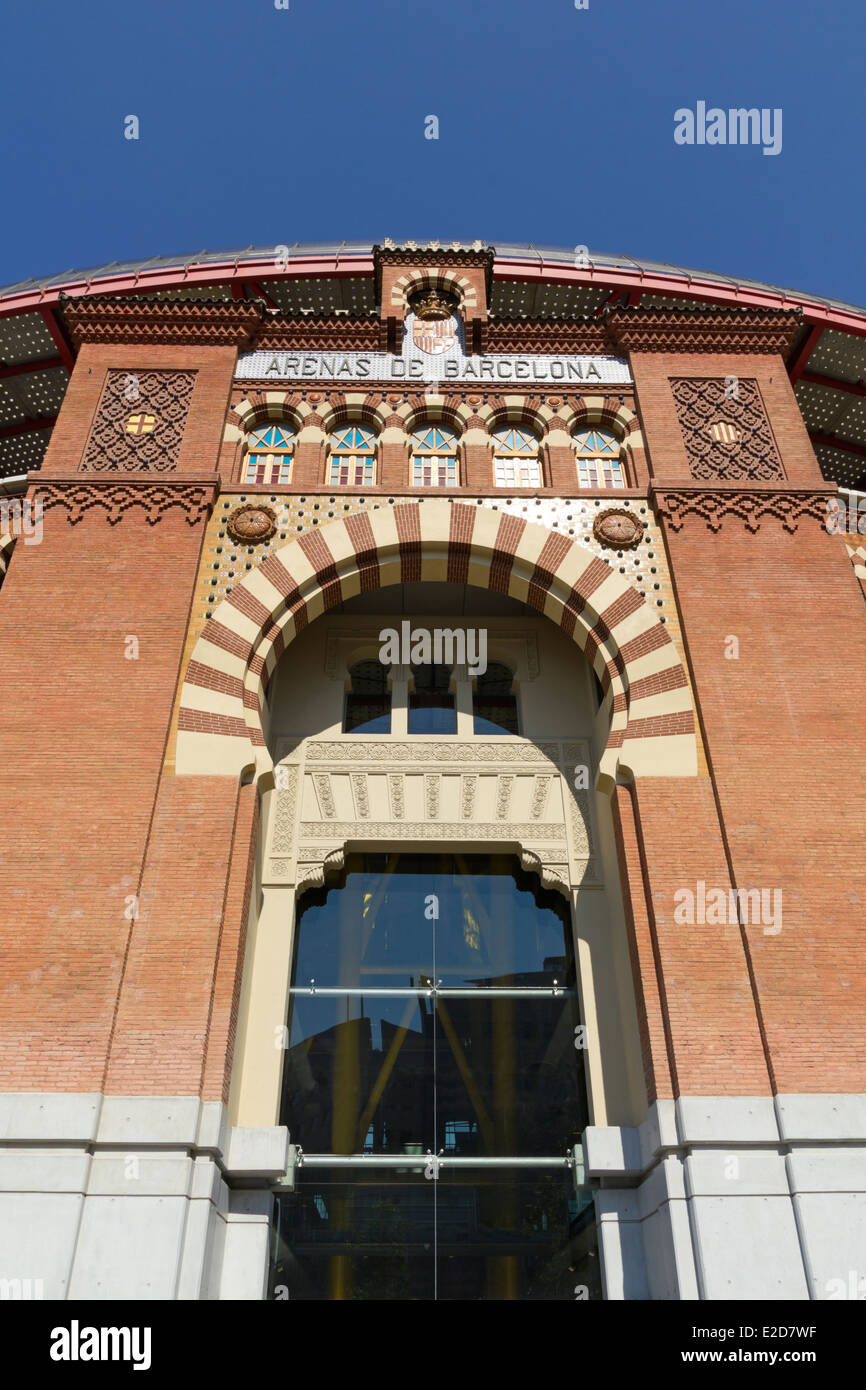 The Bullring Arenas on Spain Square, Barcelona, traditional ...
