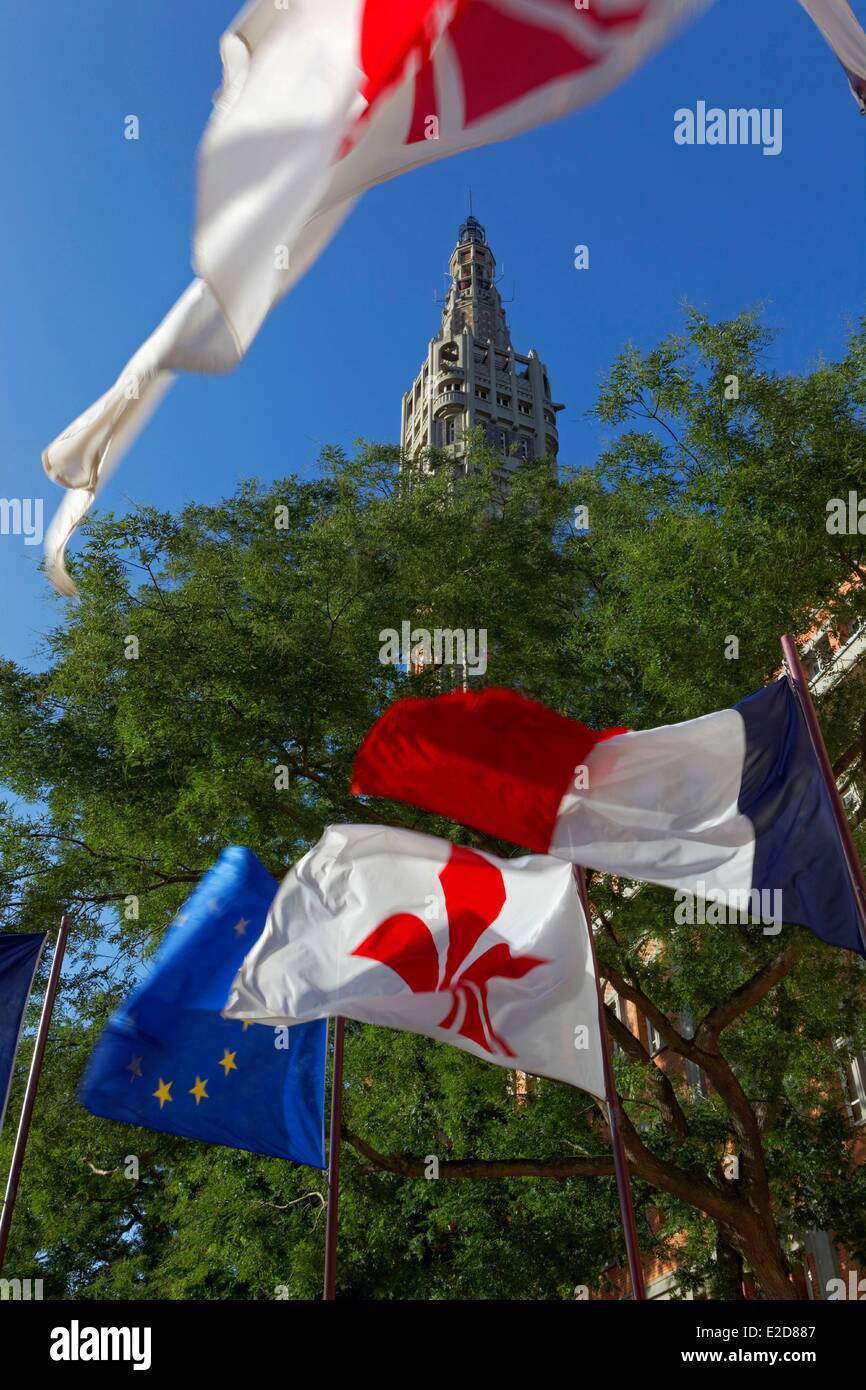 France Nord Lille Old Town belfry of the town hall listed as World
