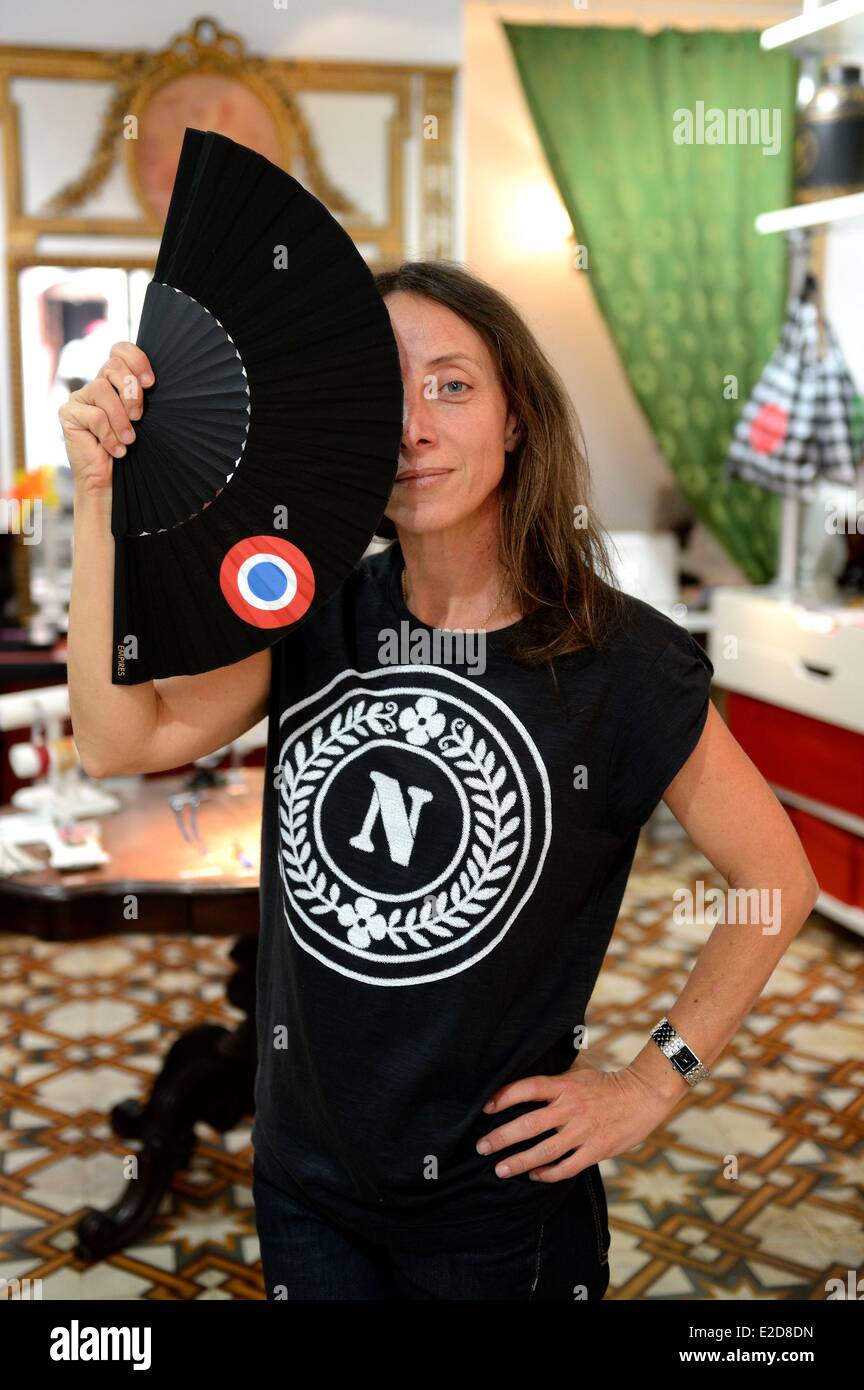 France Corse du Sud Ajaccio the designer Valerie Santarelli in her fashionnable shop called Empires that diverts the image of Stock Photo
