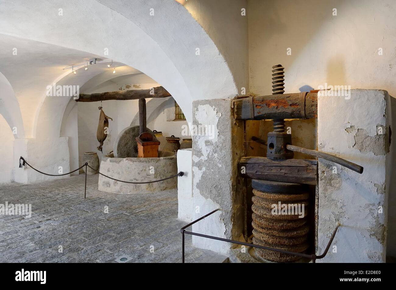 France Corse du Sud Ajaccio Bonaparte House Museum in the house where Napoleon Bonaparte was born oil mill in the basement Stock Photo