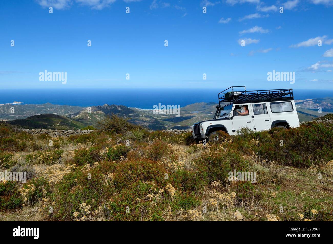 France, Haute Corse, Balagne, discovery of the Giussani in 4x4 vehicle Stock Photo