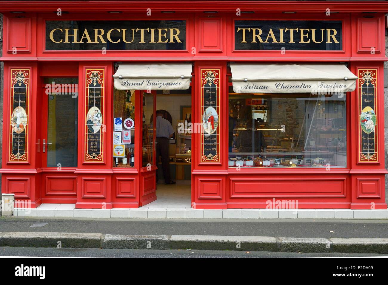 France Cotes d'Armor Guingamp a butcher shop Stock Photo