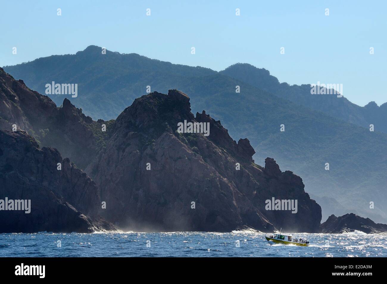 France, Corse du Sud, Golfe de Girolata, listed as World Heritage by UNESCO, the Capo Senino Stock Photo