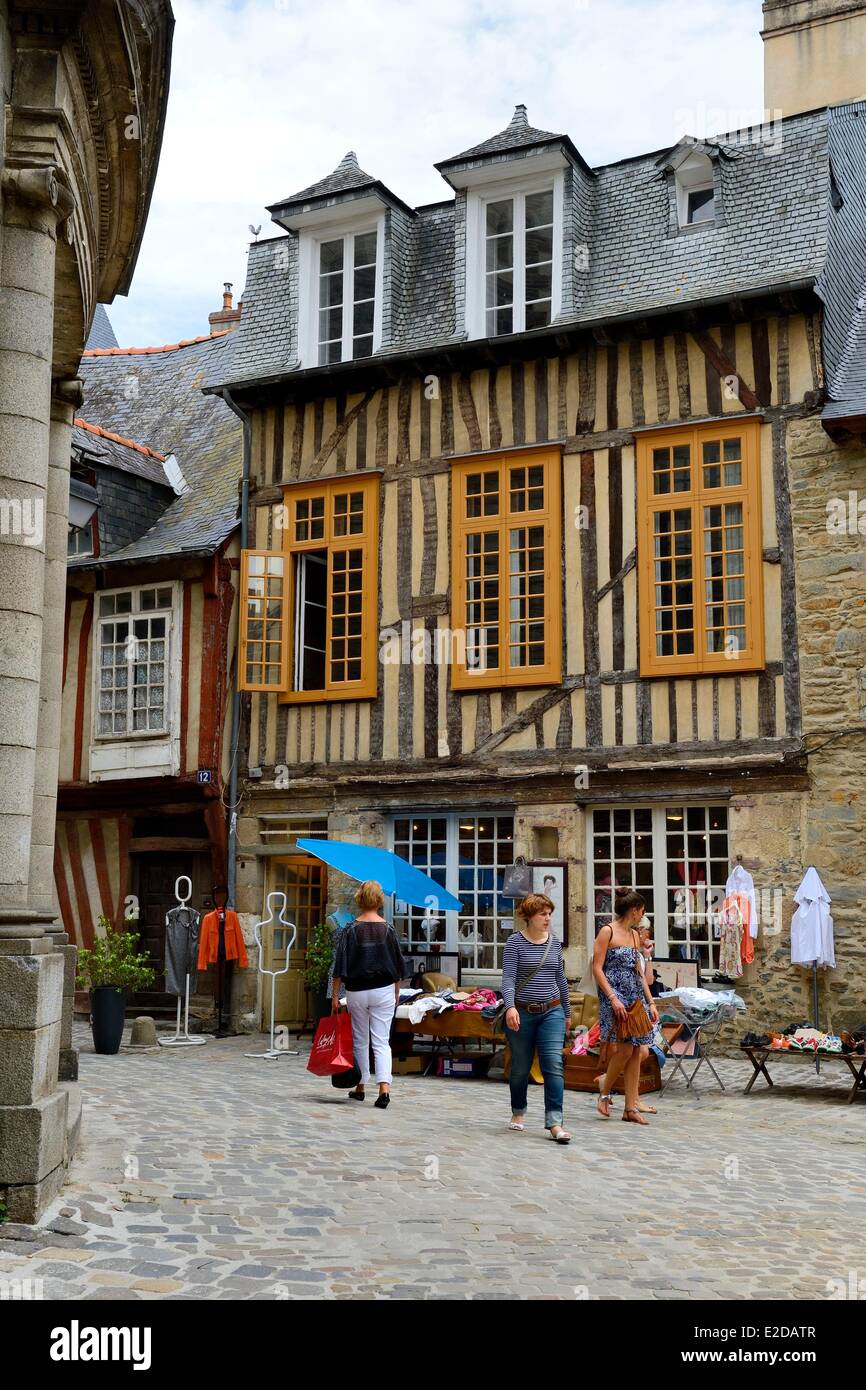France, Ille et Vilaine, Rennes, half timbered house rue de la Psalette Stock Photo