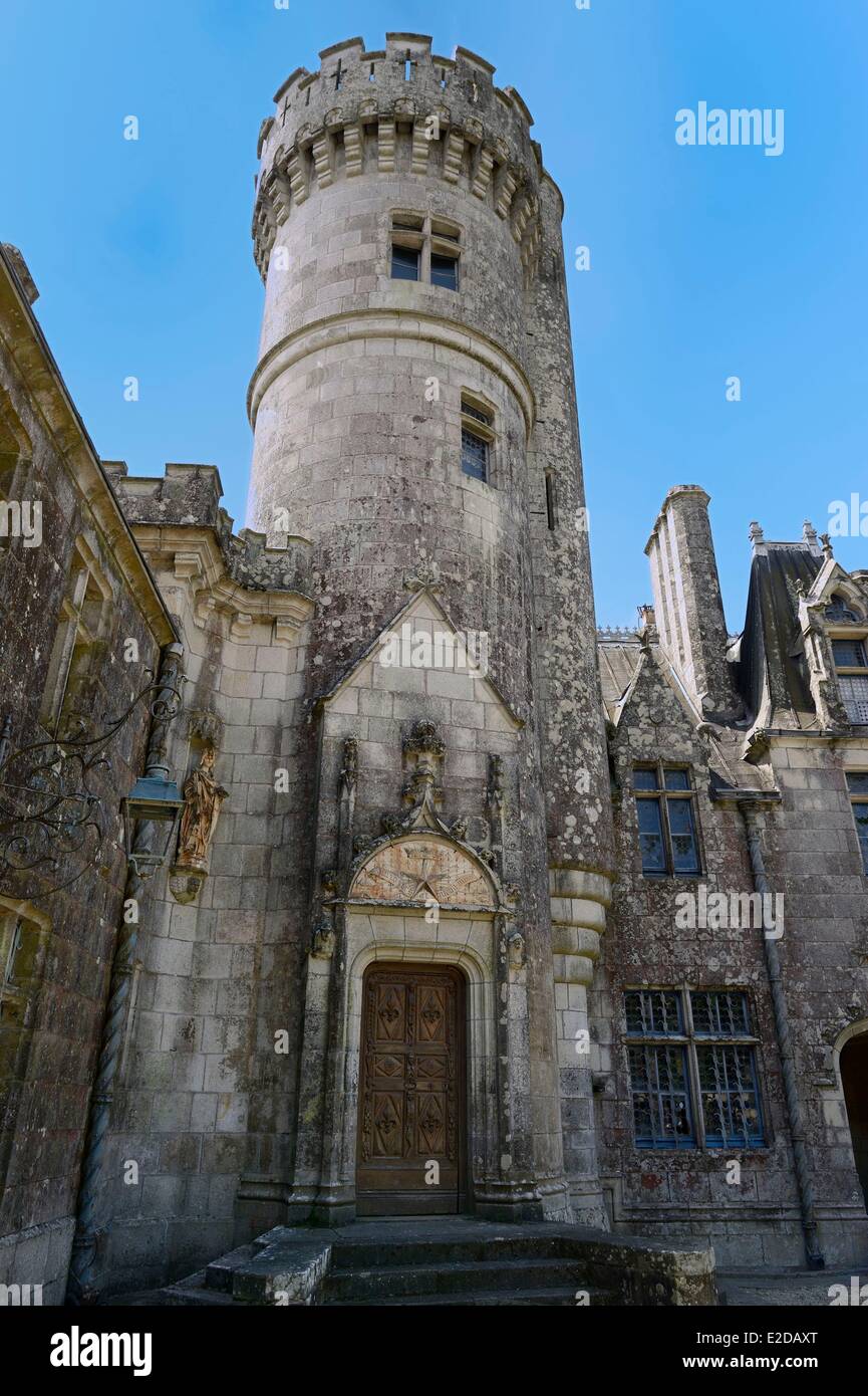 France Finistere Keriolet castle near Concarneau the tower was built on Chateau de Rustephan model Stock Photo