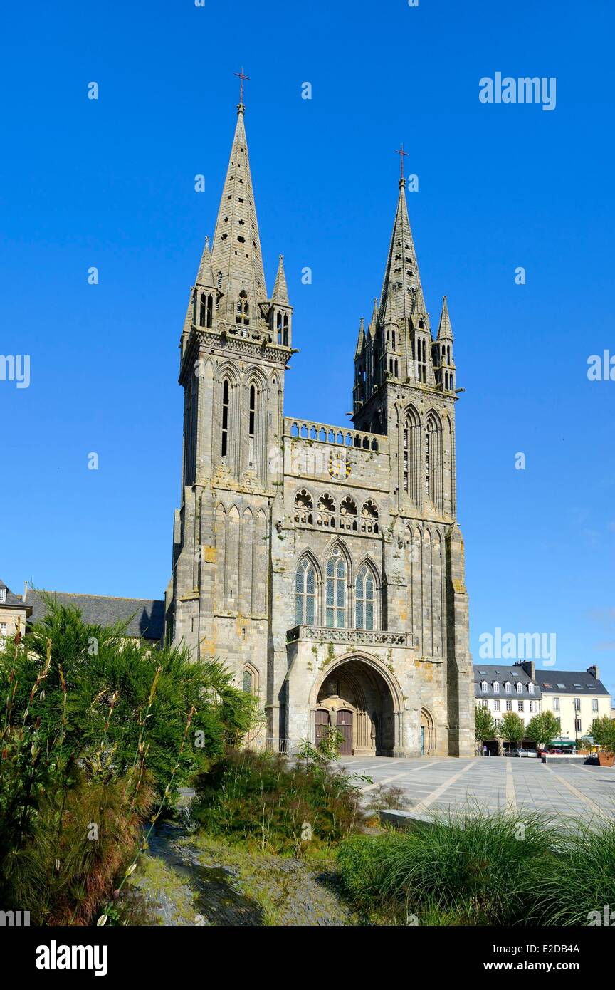 France, Finistere, Saint Pol de Leon, former cathedrale Saint Paul Aurelien Stock Photo