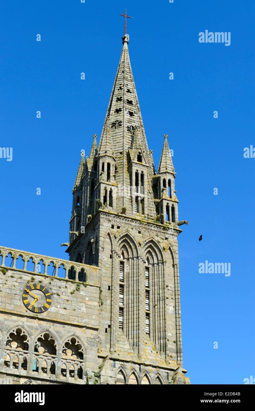 France, Finistere, Saint Pol de Leon, former cathedrale Saint Paul Aurelien Stock Photo