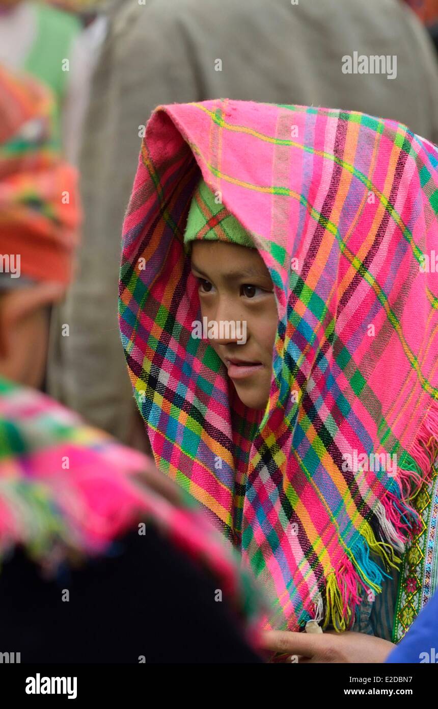 Vietnam Cao Bang province Bao Lac ethnic minorities market  Hmong ethnic group woman Stock Photo