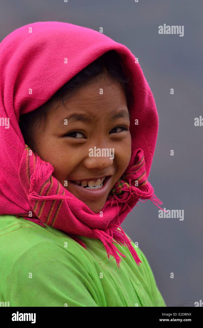 Vietnam Ha Giang province Black Hmong ethnic group children Stock Photo