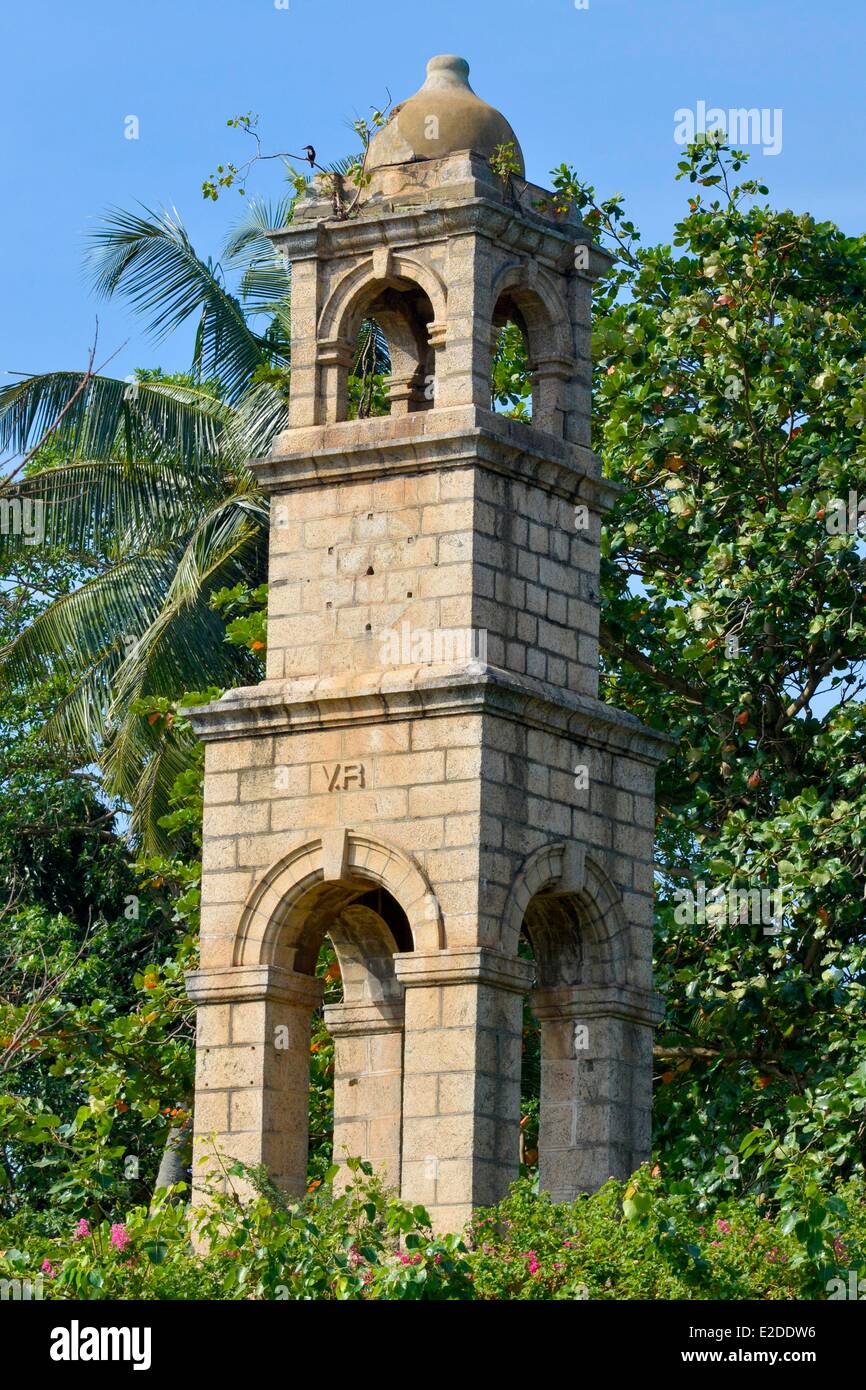 Sri Lanka Western Province Gampaha District Negombo Dutch fort of the 17th century stone bell tower of size in the middle of a Stock Photo