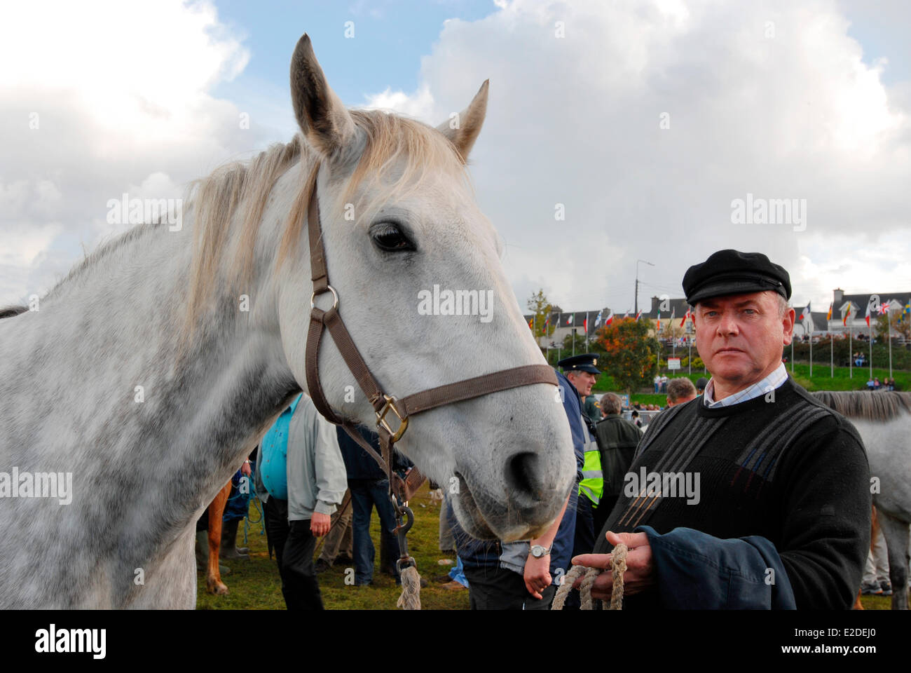 Ireland County Galway Ballinasloe the first week of October took place the largest horses fair in Europe a thousand horses are Stock Photo