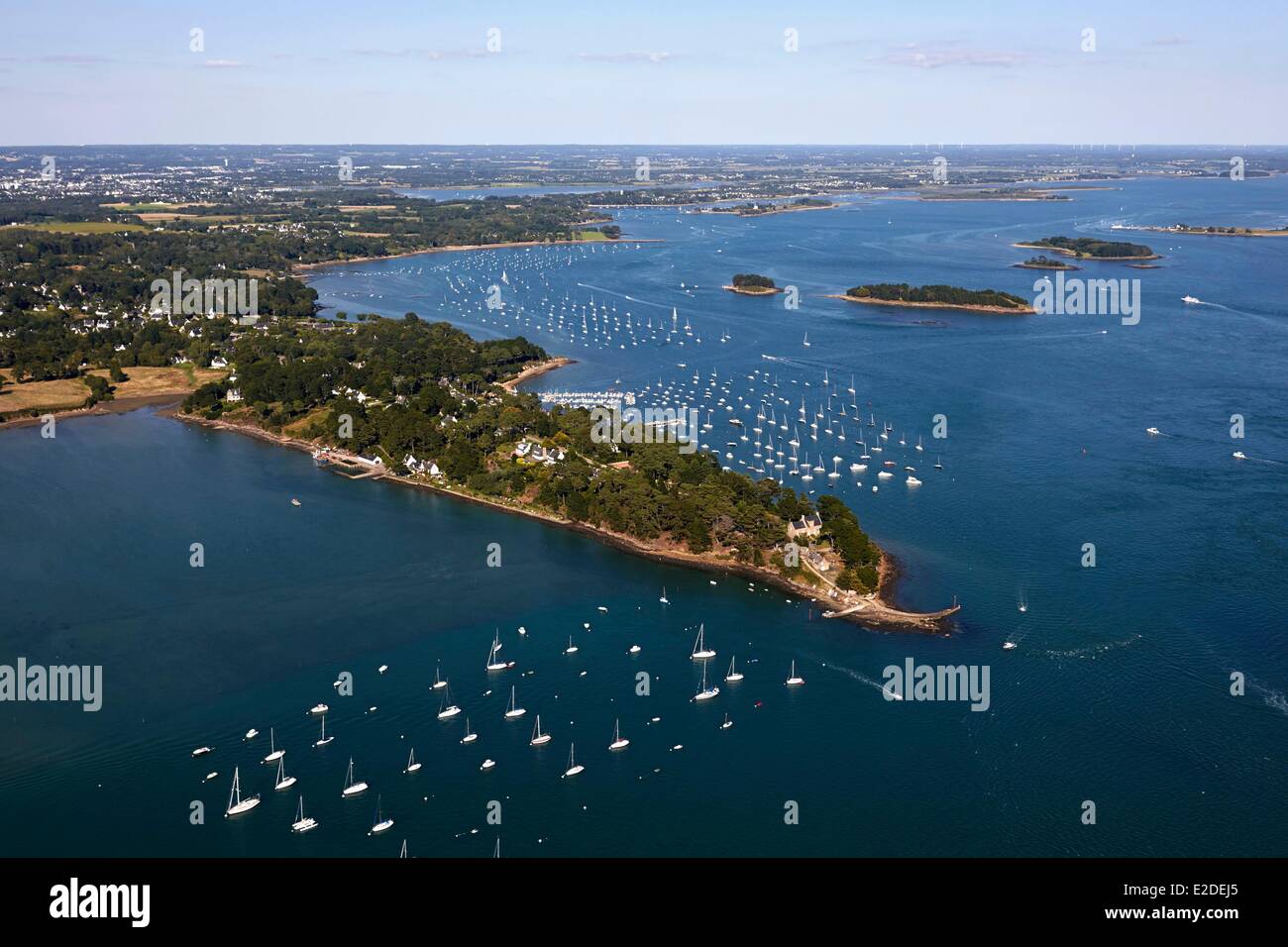 France Morbihan Golfe Du Morbihan Arradon Pointe D Arradon aerial View France Morbihan Golfe Du Morbihan Arradon Pointe D Arradon aerial View