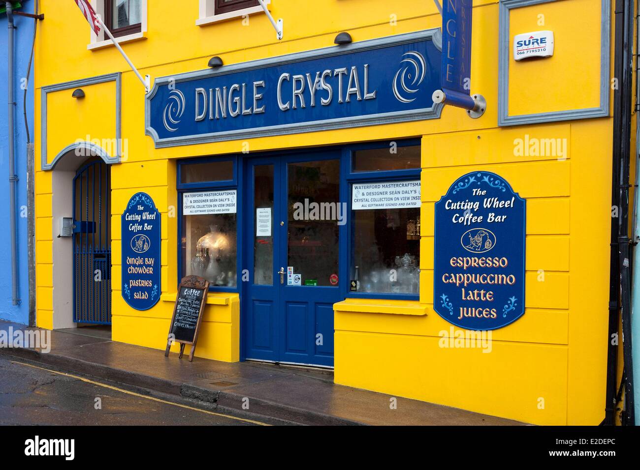 Ireland County Kerry Dingle Peninsula Dingle Colored facade of The