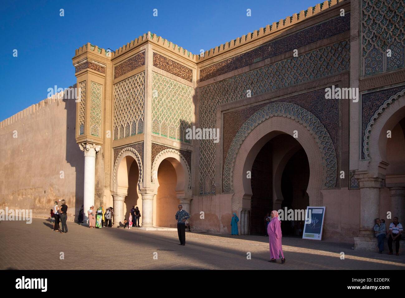 Morocco Meknes Tafilalet Region Meknes Imperial City medina listed as World Heritage by UNESCO Bab El Mansour Gate between the Stock Photo