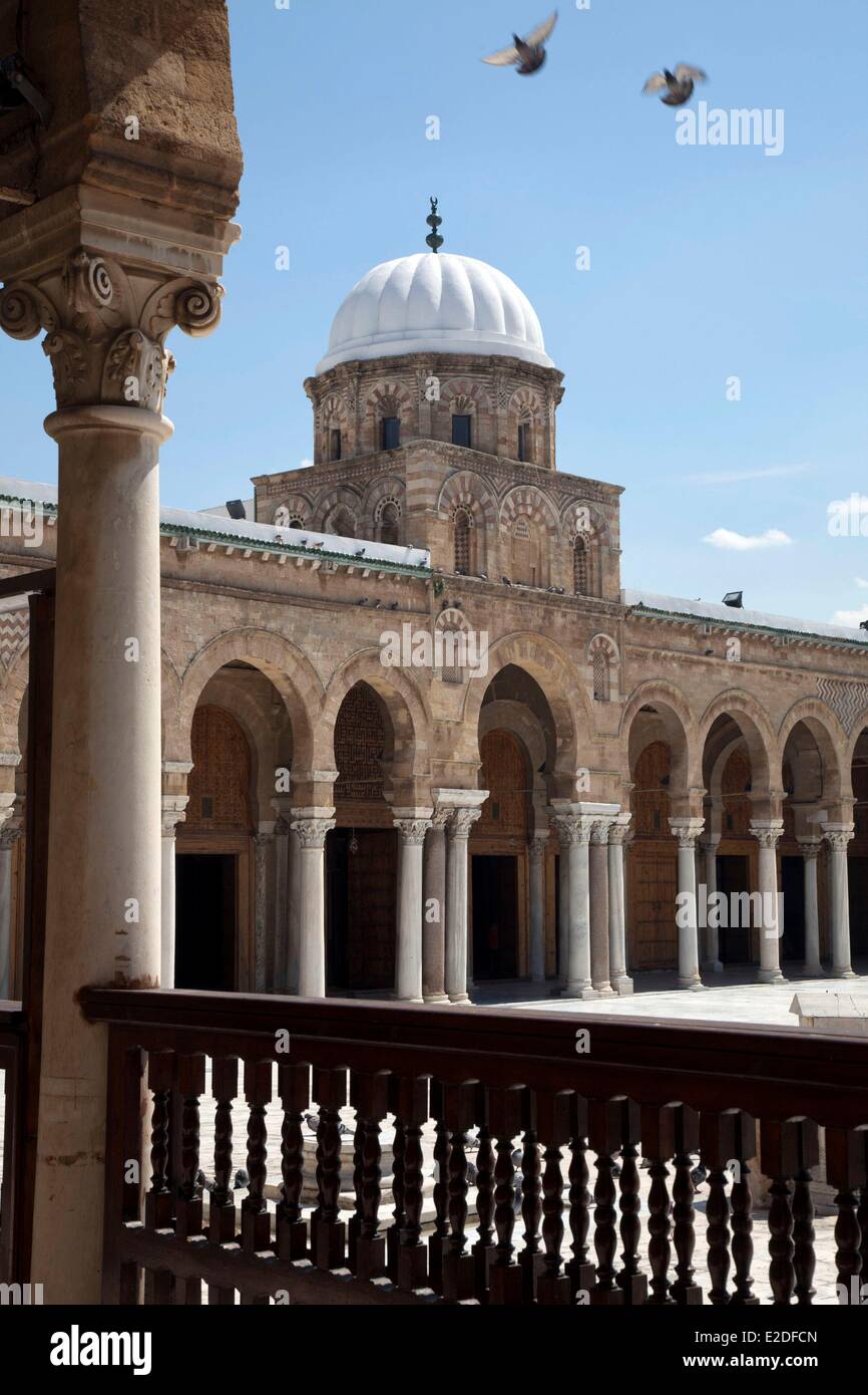 Tunisia, Tunis, medina listed as World Heritage by UNESCO, the Al Zaytuna Mosque Stock Photo
