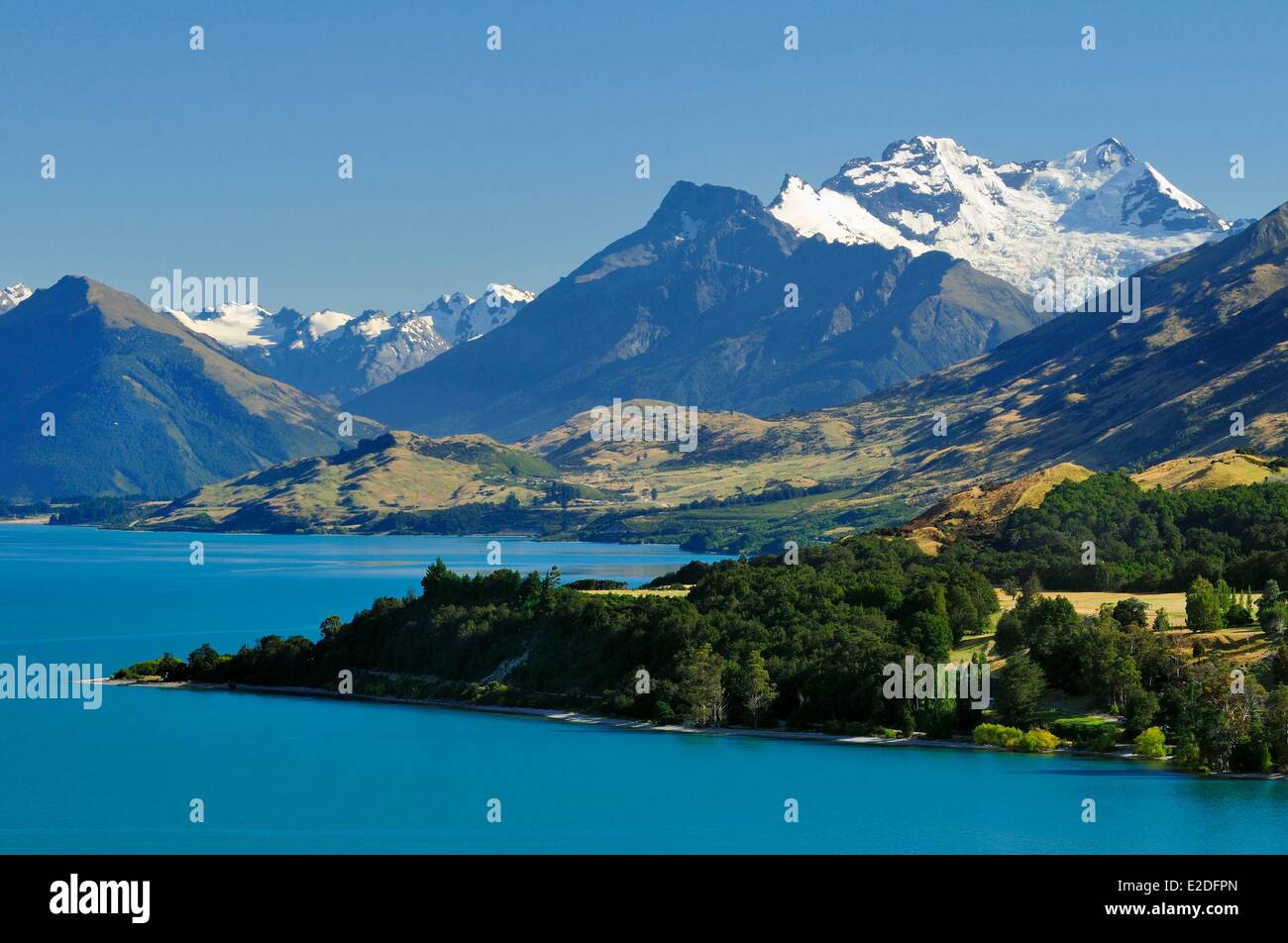 New Zealand South island Otago region the Lake Wakatipu between Queenstown and Glenorchy Stock Photo