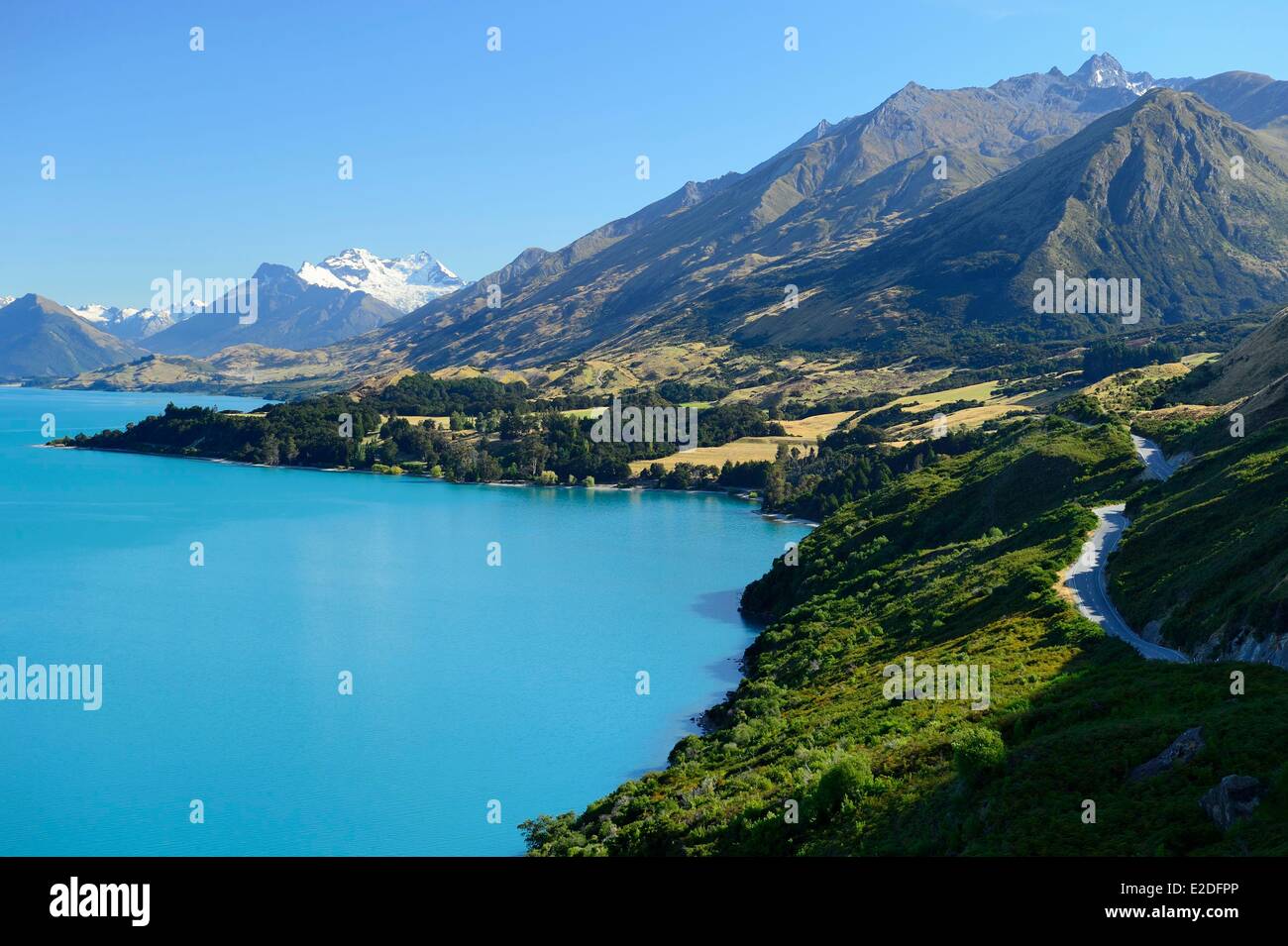 New Zealand South Island Otago region the Lake Wakatipu between Queenstown and Glenorchy Stock Photo