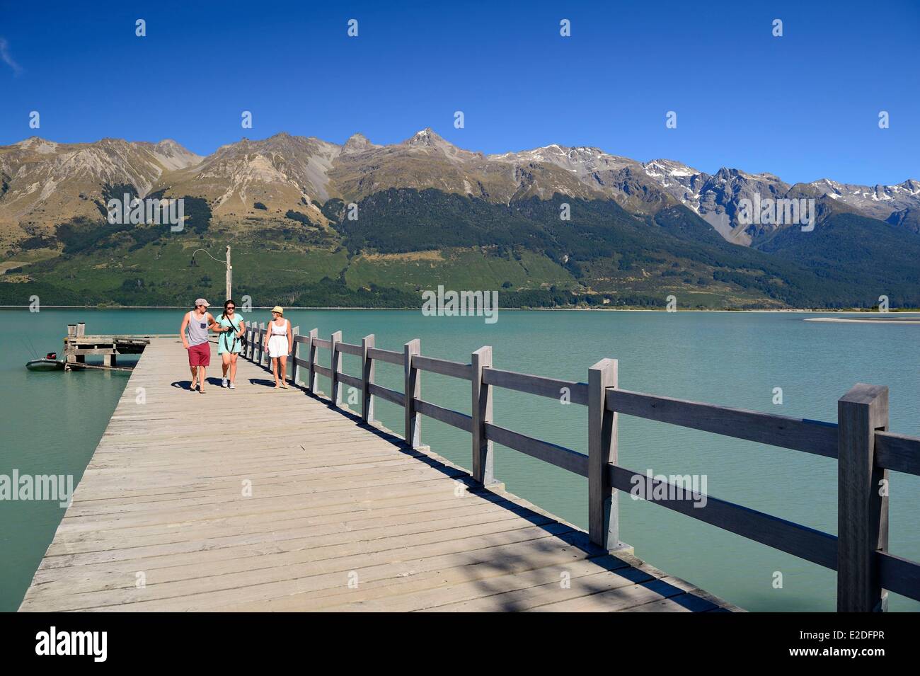 New Zealand South Island Otago region the end of Lake Wakatipu in ...