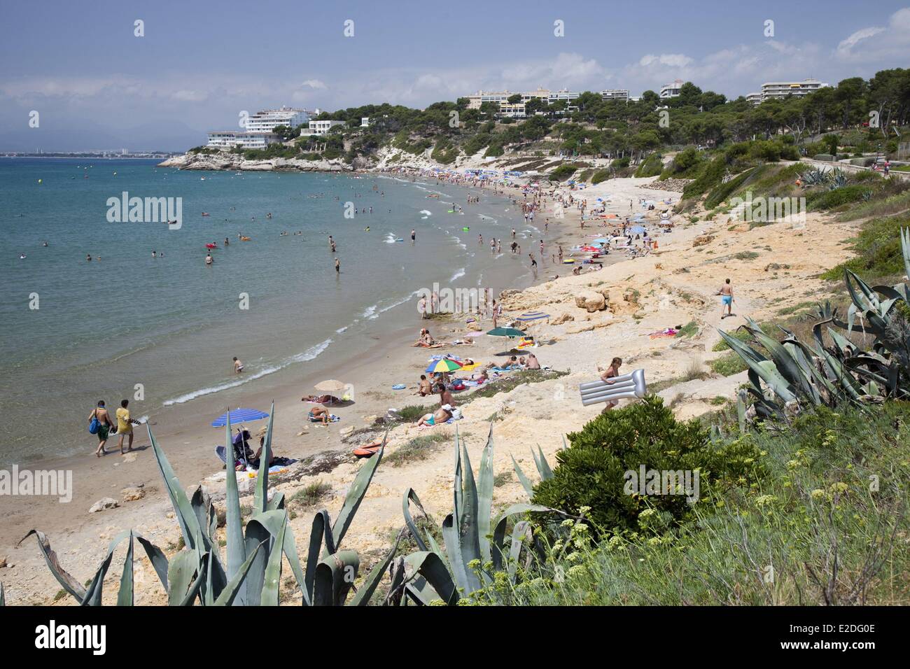 Spain Catalonia Costa Dorada Salou beach Stock Photo