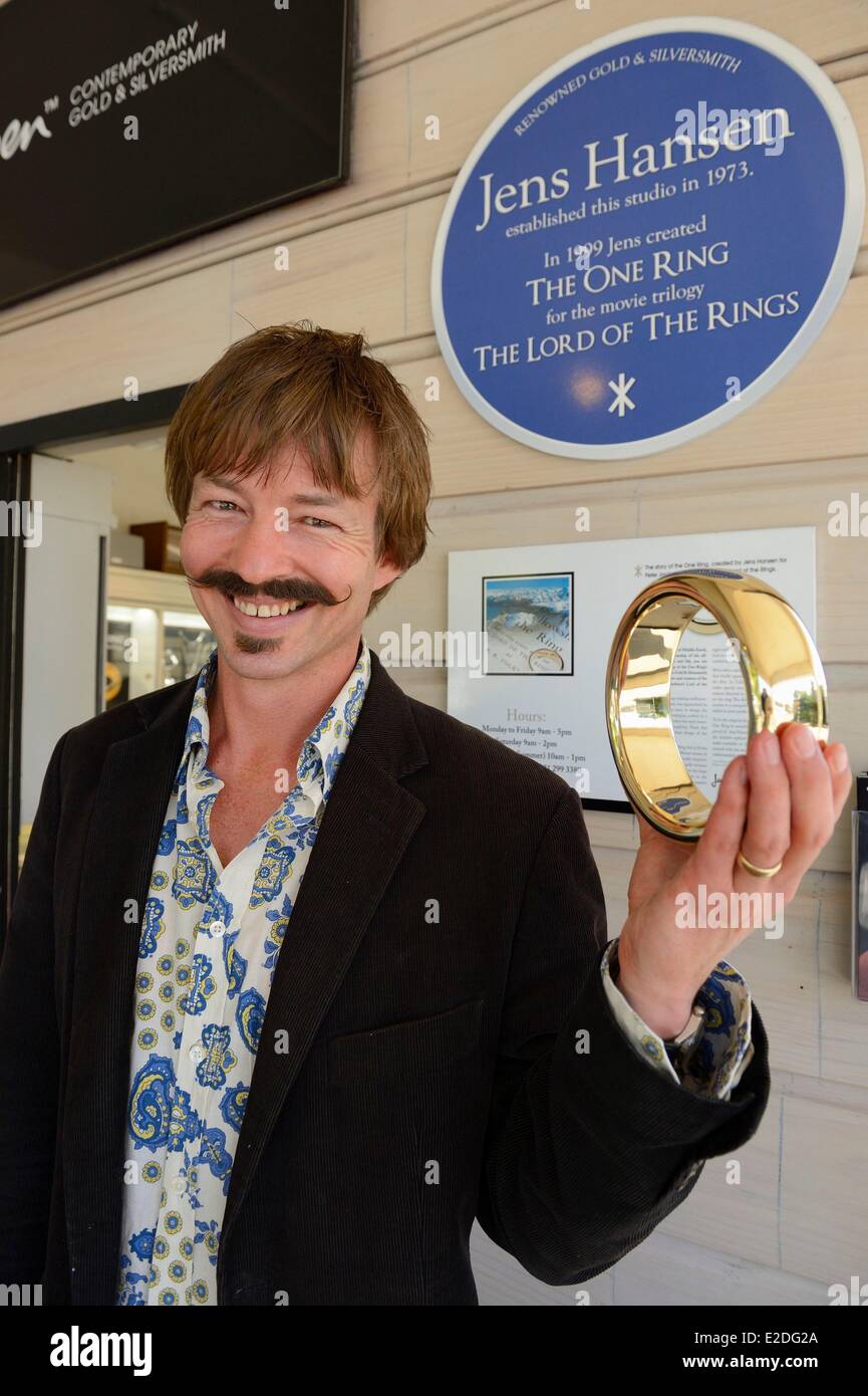 New Zealand South Island Nelson the jewelry Jens Hansens produced the  prototype of the magical golden ring for the movie The Stock Photo - Alamy