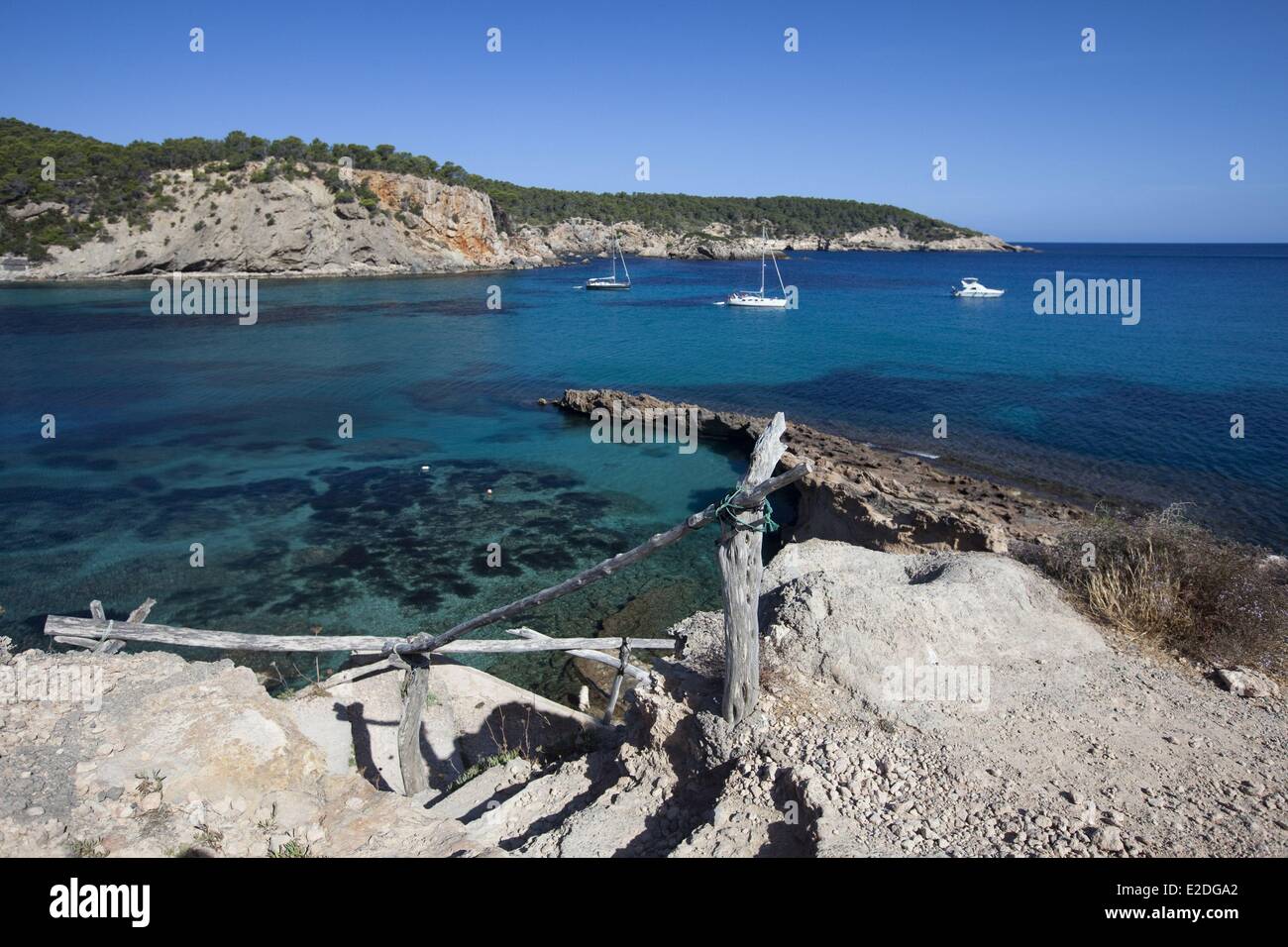 Spain Balearic islands Ibiza Cala Xarraca Stock Photo
