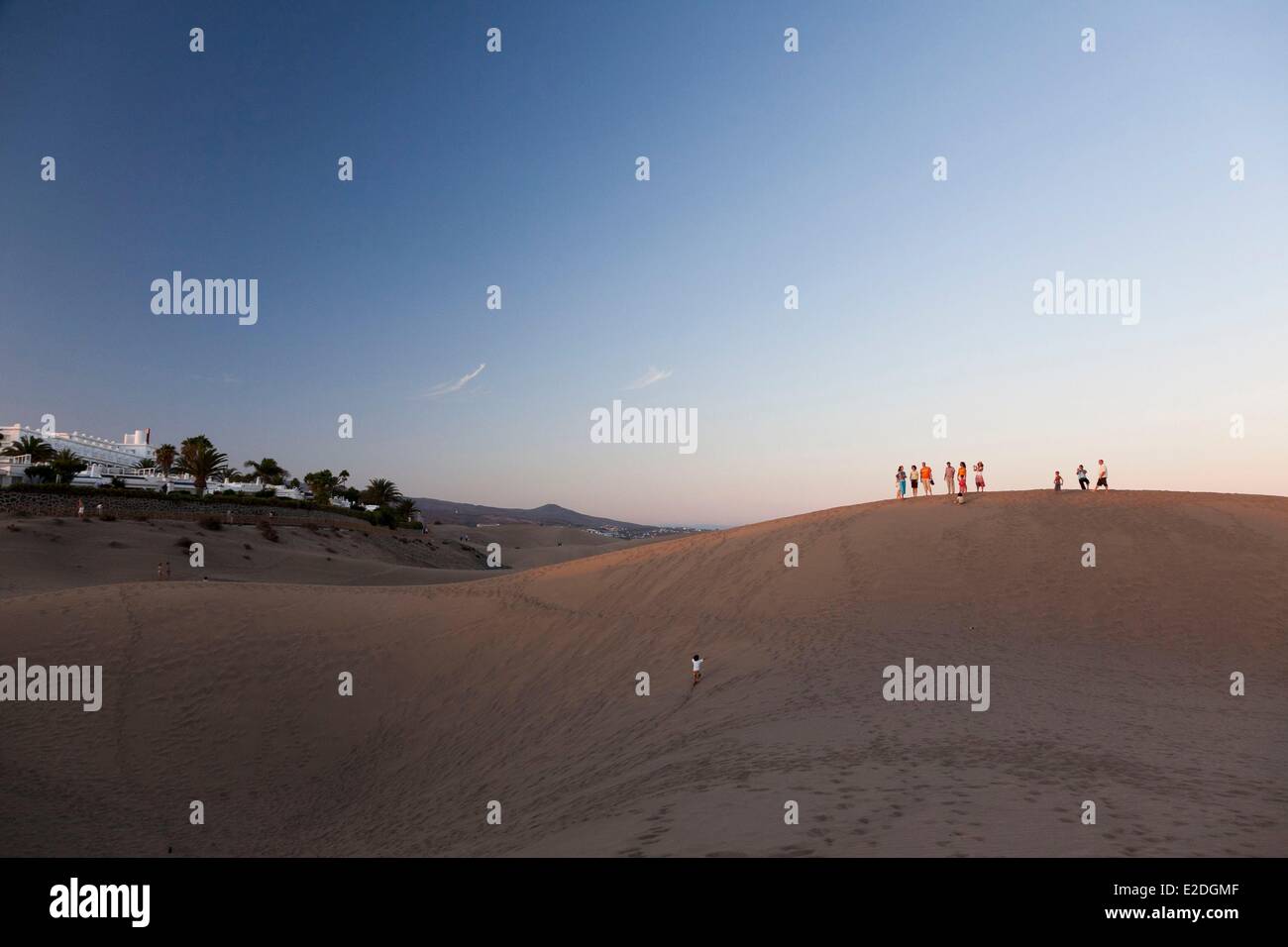Spain, Canary islands, Gran Canaria, Maspalomas Sand Dunes Stock Photo
