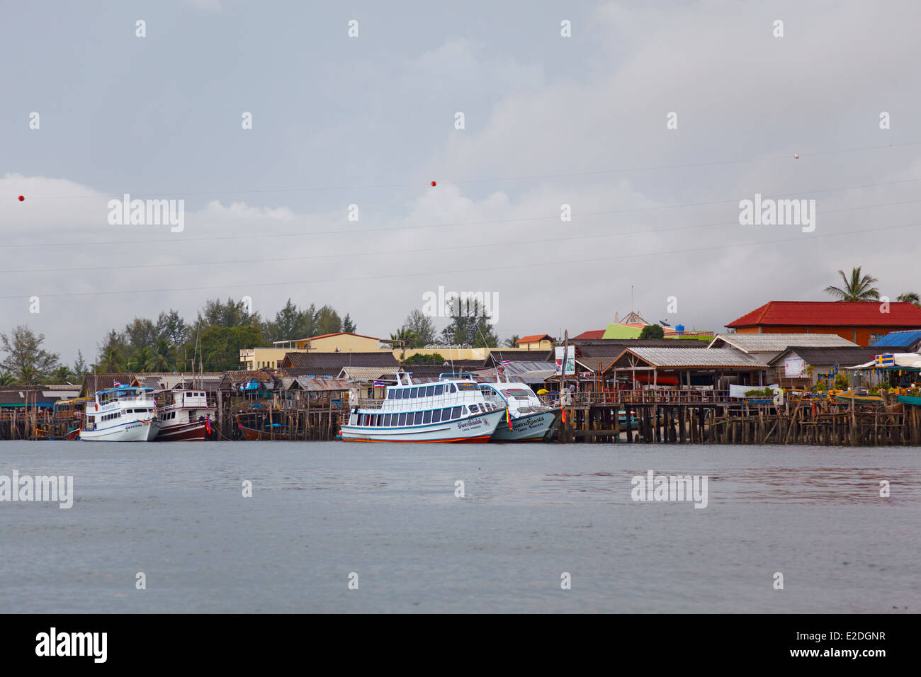Touristic boats at the harbour of Ko Lanta, a tropical island in the Andaman sea, Thailand. Photo V.D. Stock Photo