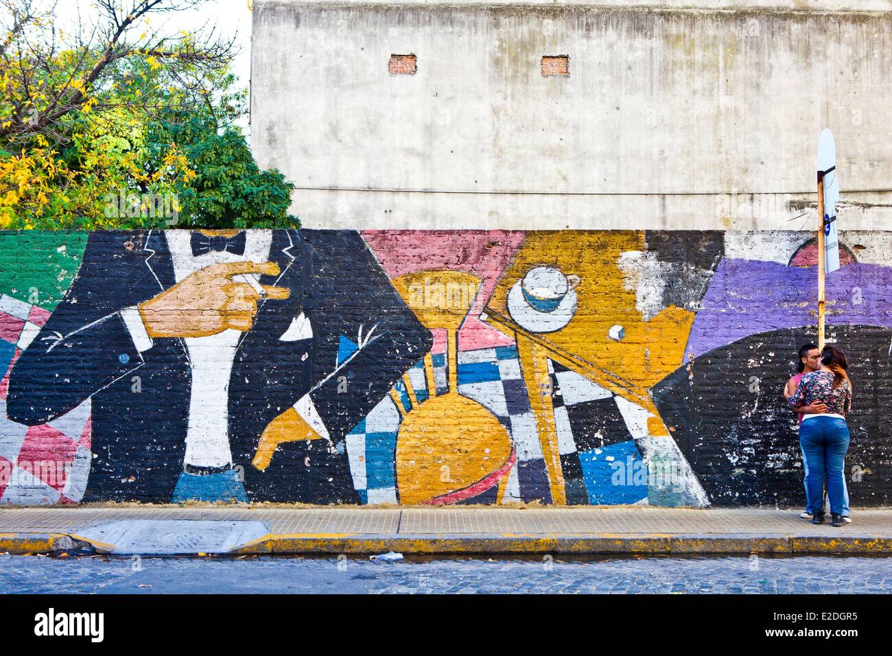 Argentina Buenos Aires,painted wall in San Telmo area Stock Photo