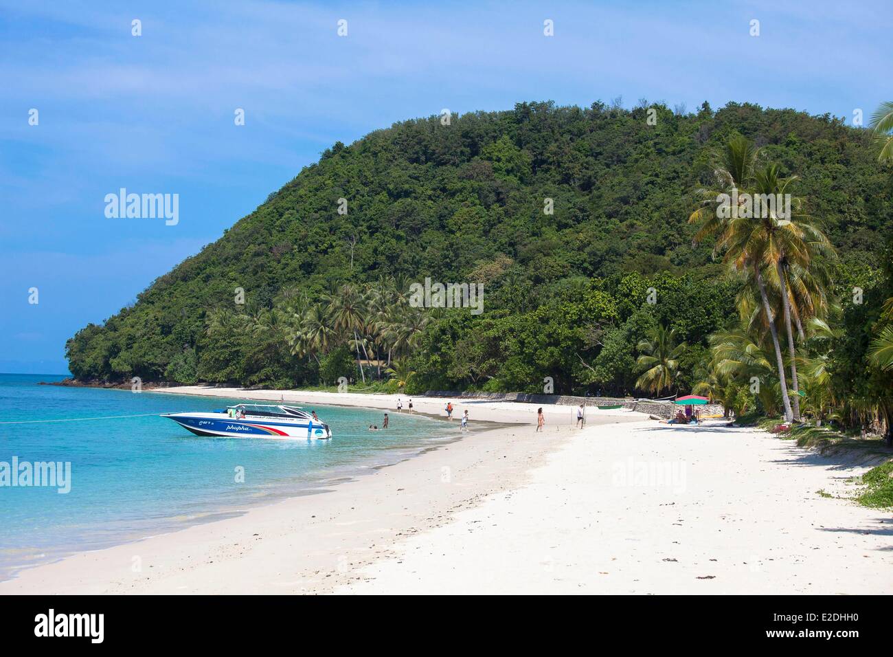 Thailand Phuket province Kho Yao Yai island Beach and coconut palm tree Stock Photo