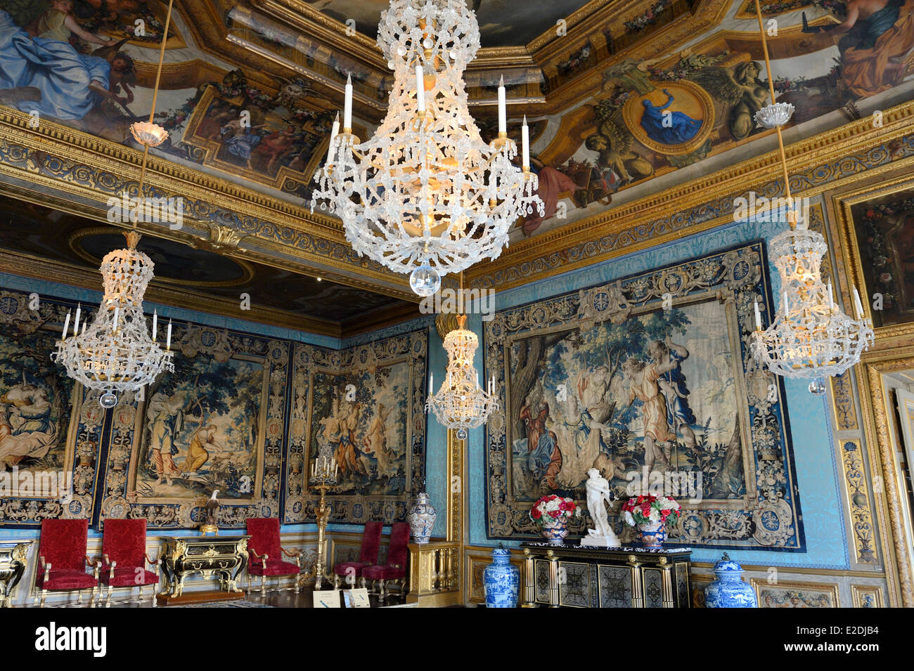 France Seine Et Marne Maincy Chateau De Vaux Le Vicomte The Chambre Des Muses Or Fouquet Chamber Is Decorated With A Ceiling Stock Photo Alamy