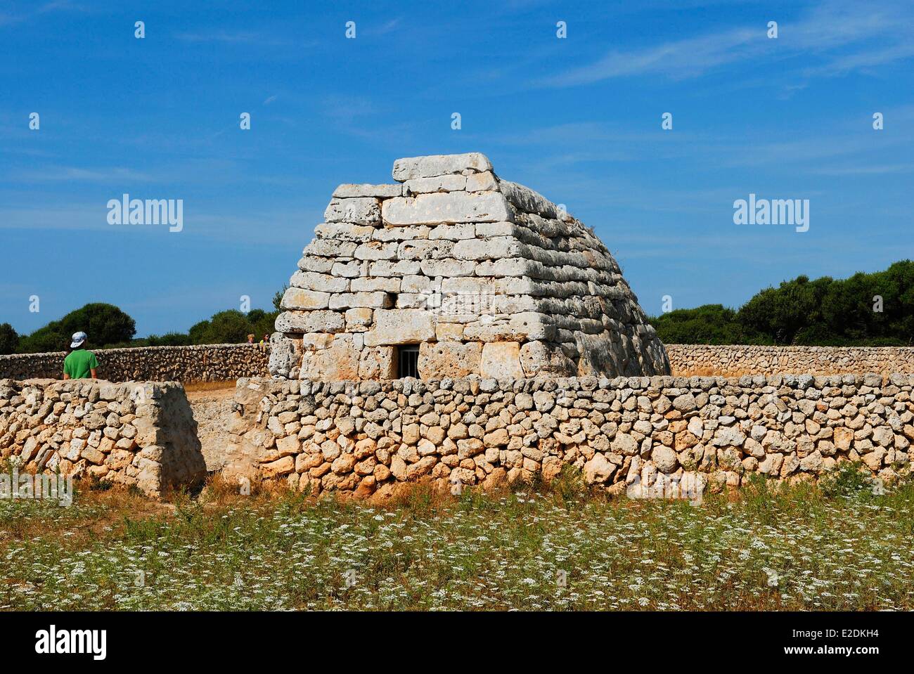 Spain Balearic Islands Menorca the Naveta d'Es Tudons near Ciutadella megalithic chamber tomb characterized by its form of hull Stock Photo