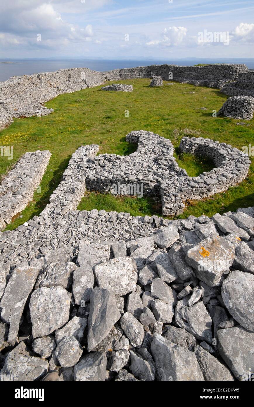 Ireland County Galway Aran Islands Inishmaan Dun Chonchuir Stock Photo