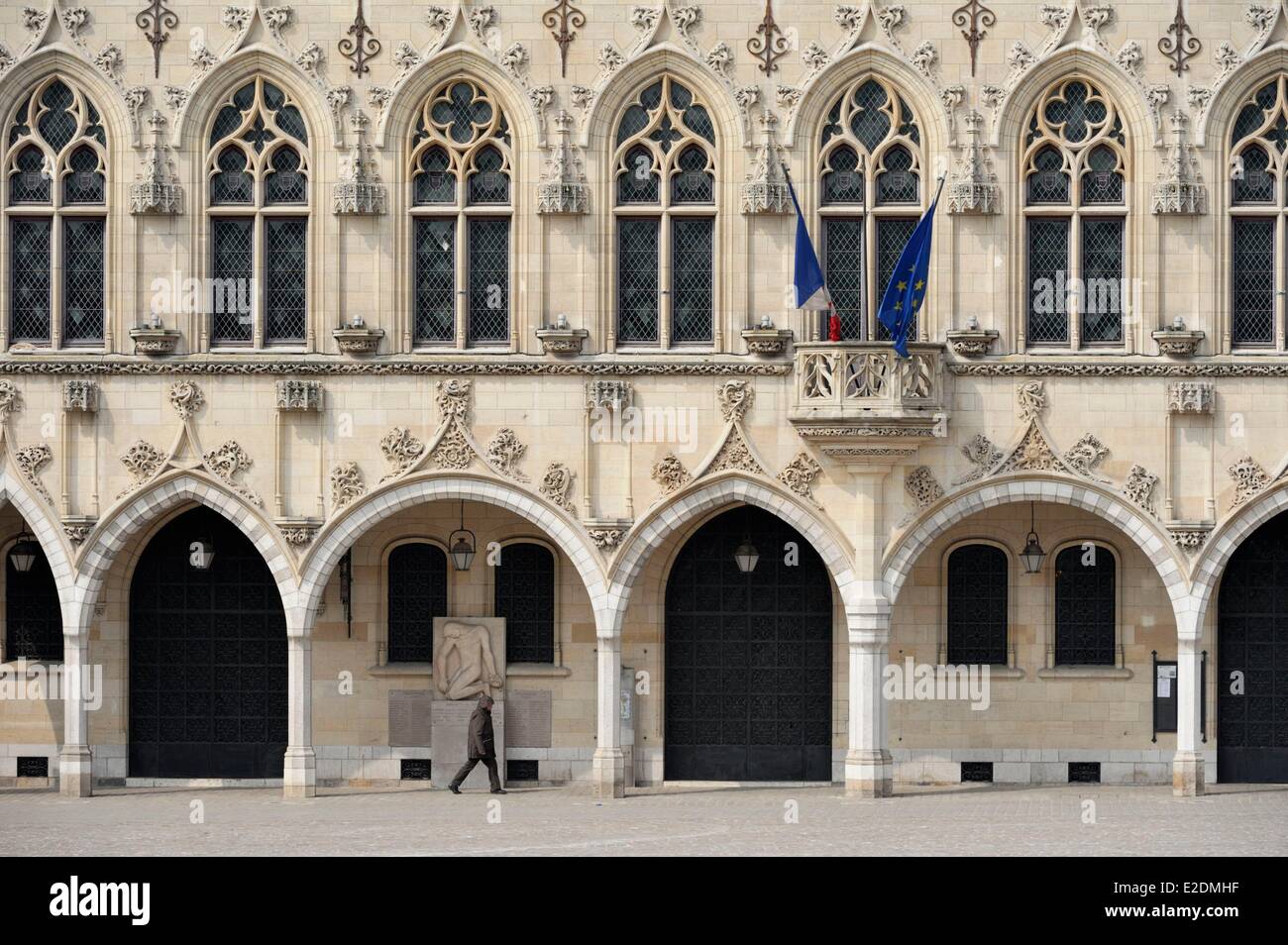 France Pas de Calais Arras Place des Heros Arcades of Town Hall Stock ...