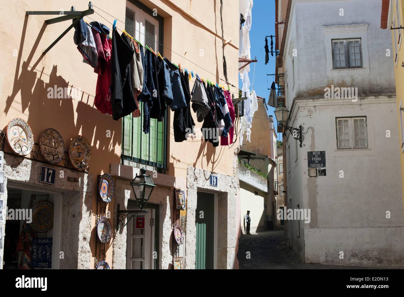 Portugal Lisbon Alfama district laundry time Stock Photo Alamy