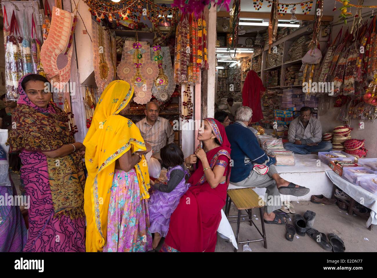 India Rajasthan state Jaipur the market Johari Bazar Stock Photo Alamy