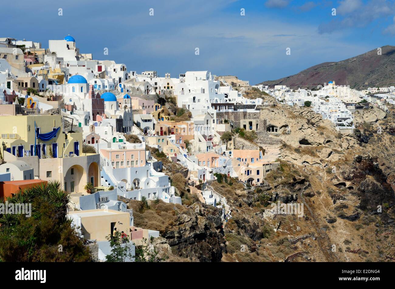 Greece Cyclades Aegean Sea Santorini (Thira or Thera) village of Oia Stock Photo