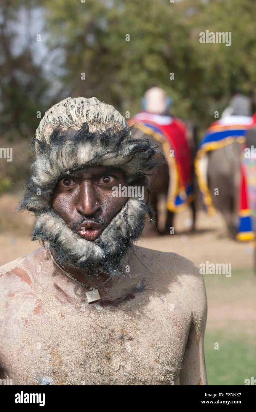 India Rajasthan State Jaipur Elephant Festival This Man Is Disguised Stock Photo Alamy
