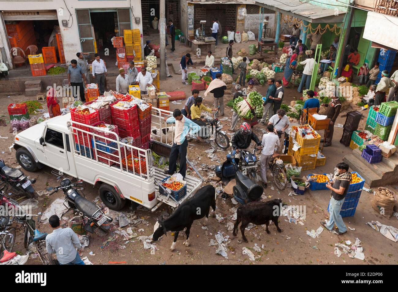 India, Rajasthan state, Shekhawati, Nawalgarh, market Stock Photo