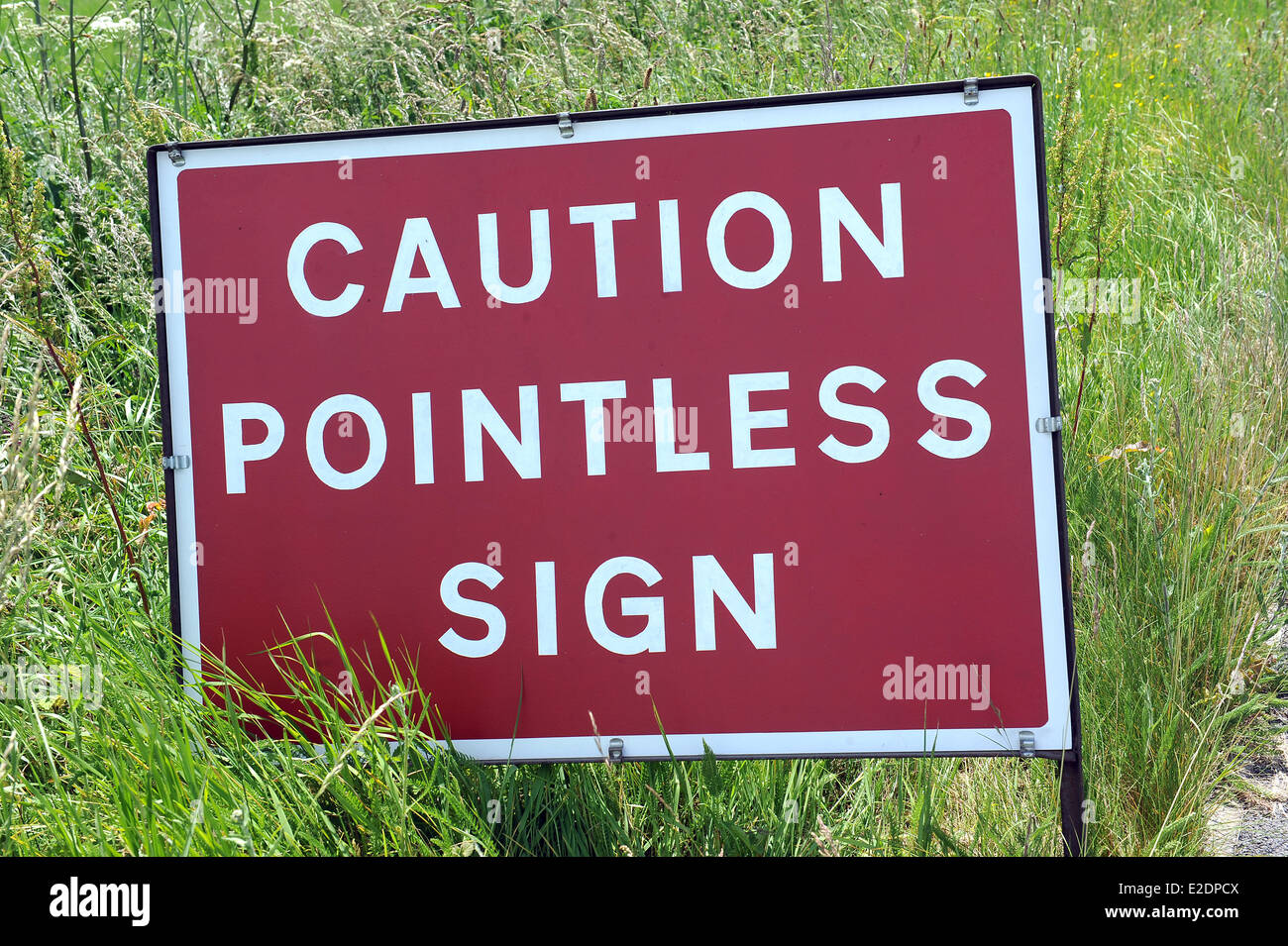 Pointless road sign, humorous road sign, UK Stock Photo - Alamy