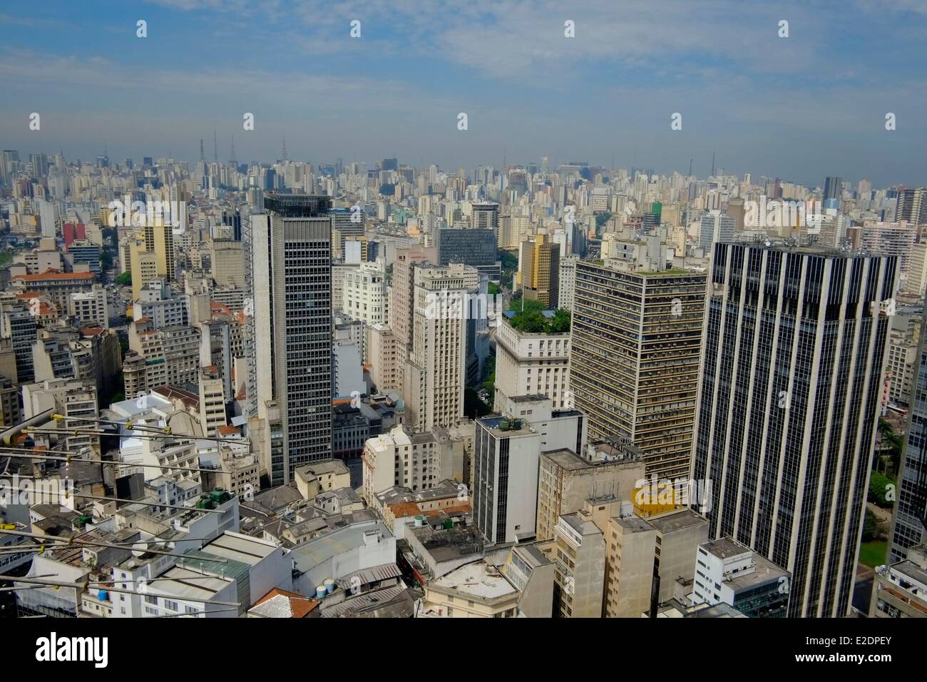 Brazil Sao Paulo Banespa bank building panoramic view Stock Photo