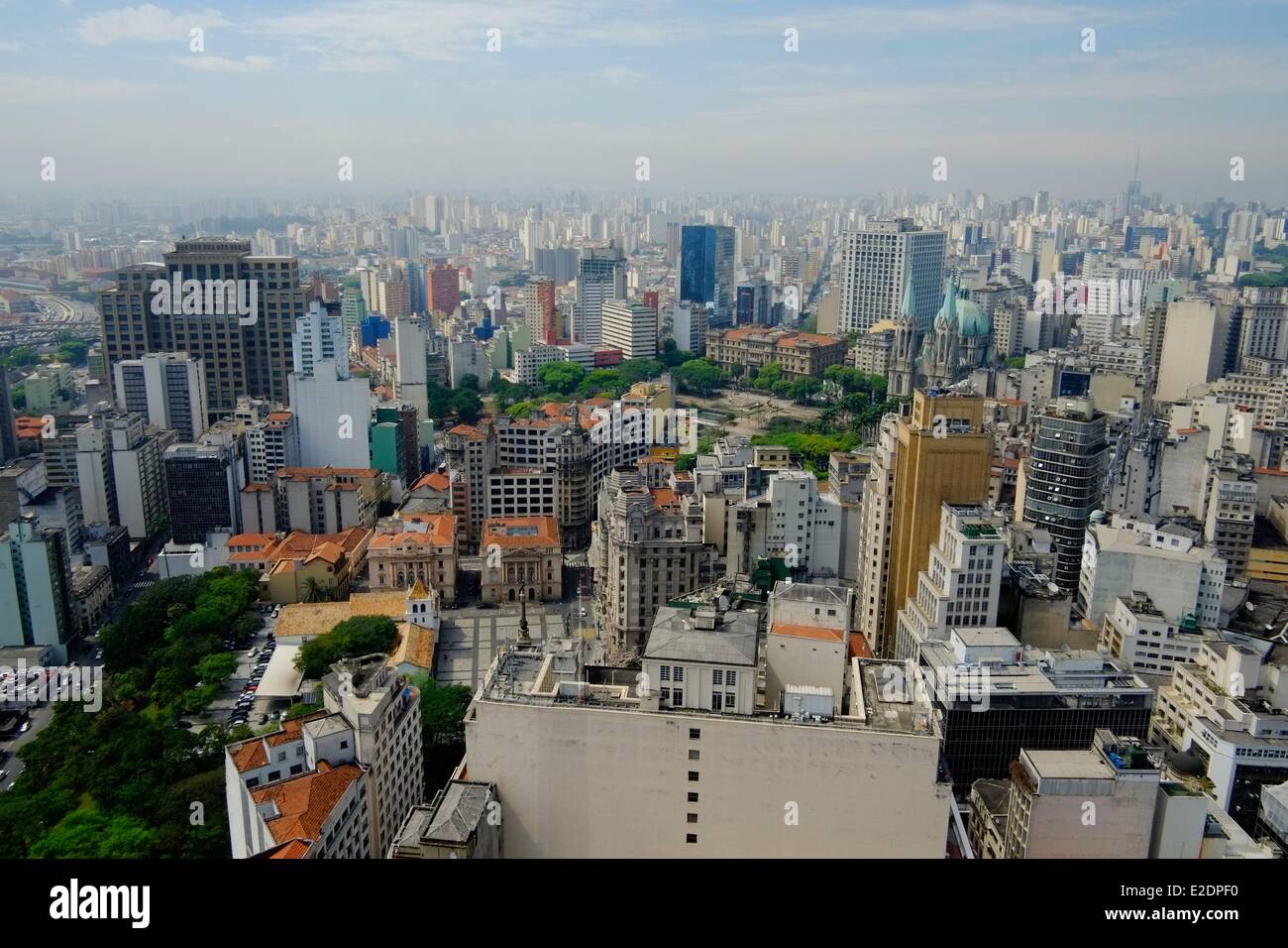 Brazil Sao Paulo Banespa bank building panoramic view Stock Photo