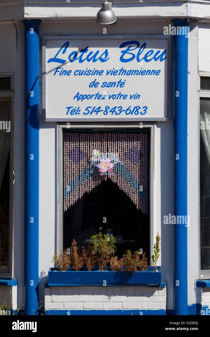 Canada Quebec province Montreal Plateau Mont-Royal the Vietnamese restaurant The Blue Lotus Stock Photo