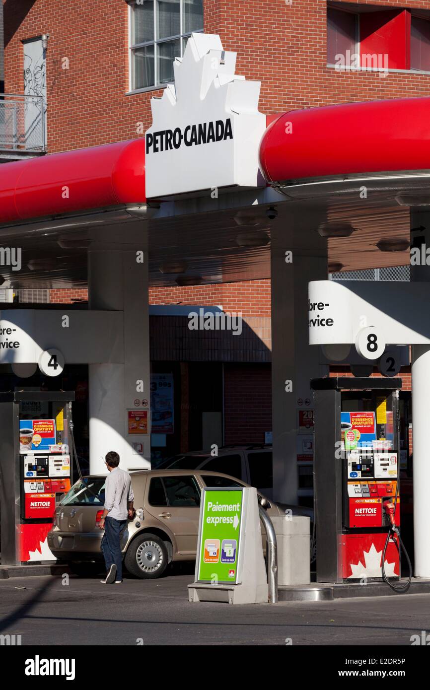 Canada Quebec province Montreal Petro Canada gas station Stock Photo