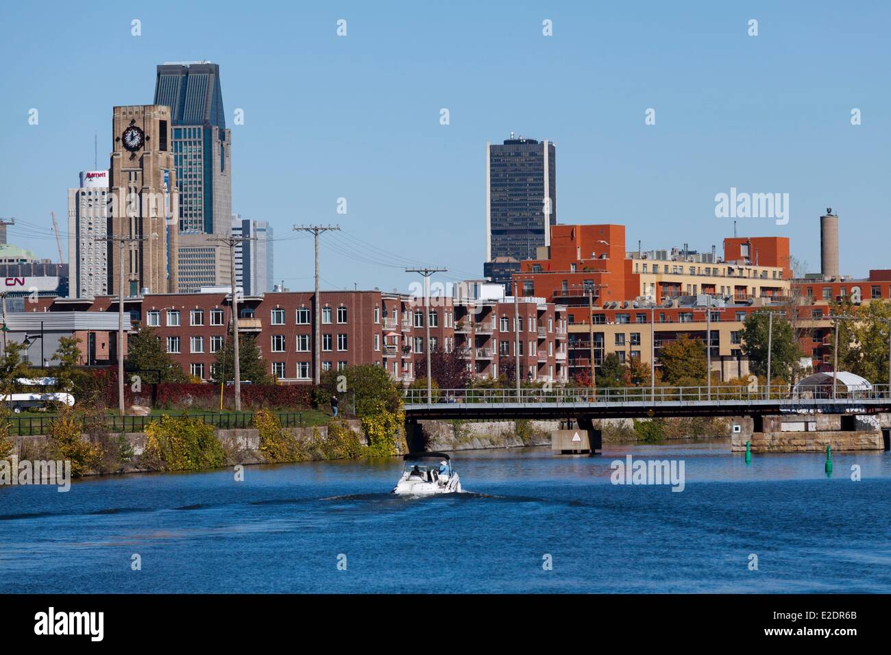 Canada Quebec province Montreal the banks of the Lachine Canal National Historic Site Stock