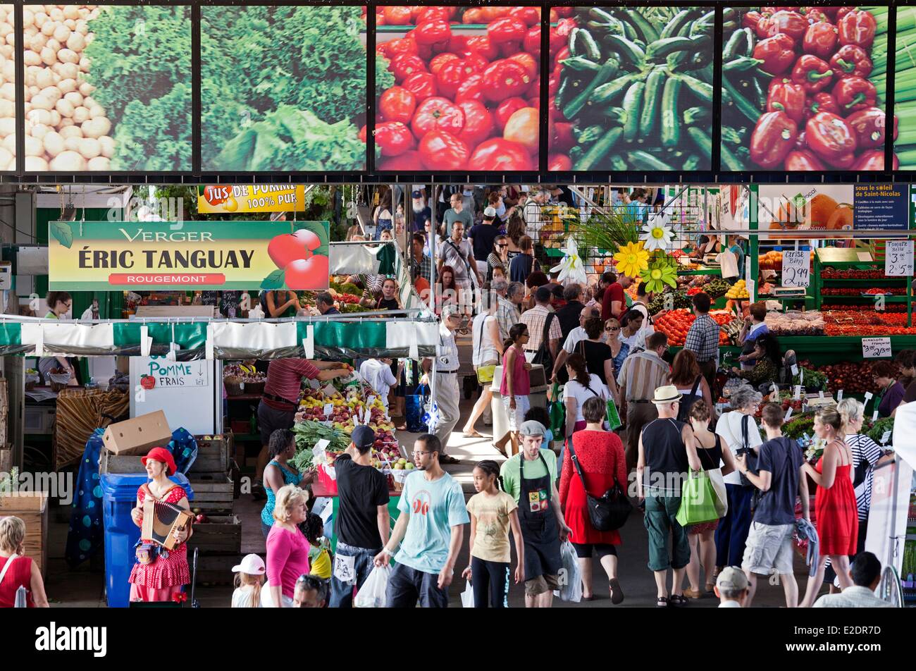 Canada Quebec province Montreal the neighborhood of Little Italy the Jean-Talon market in summer Stock Photo