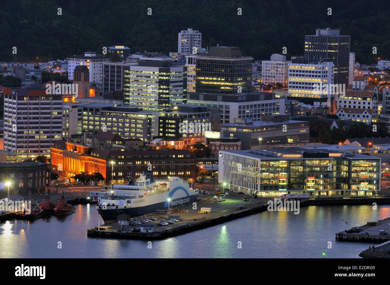 New Zealand North island Wellington Oriental Bay viewed from the top of