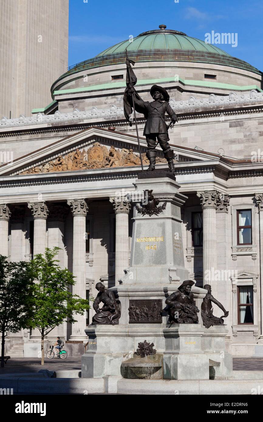 Canada Quebec province Montreal Old Montreal Place d'Armes the statue