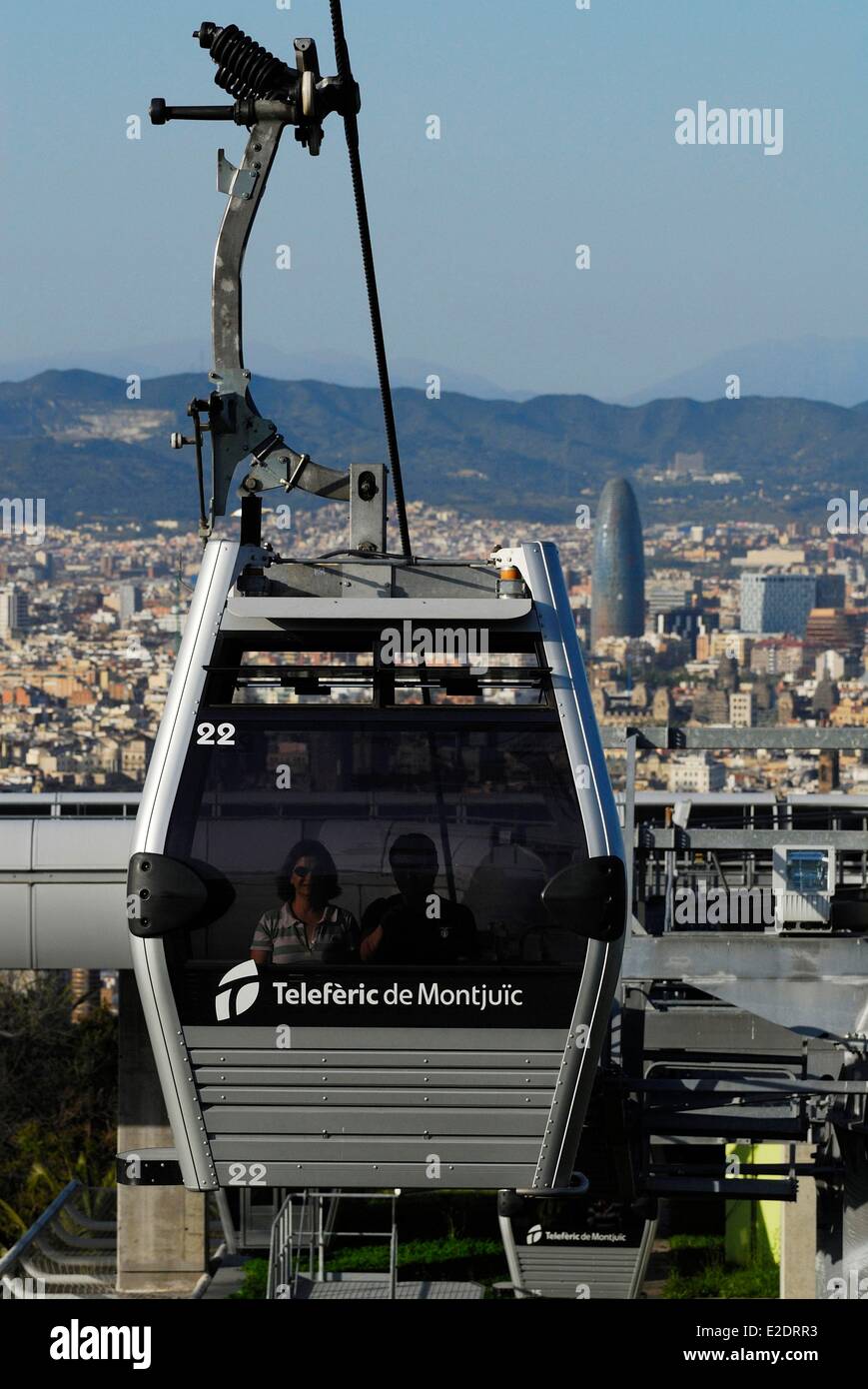 Spain Catalonia Barcelona Montjuic cable car Stock Photo - Alamy