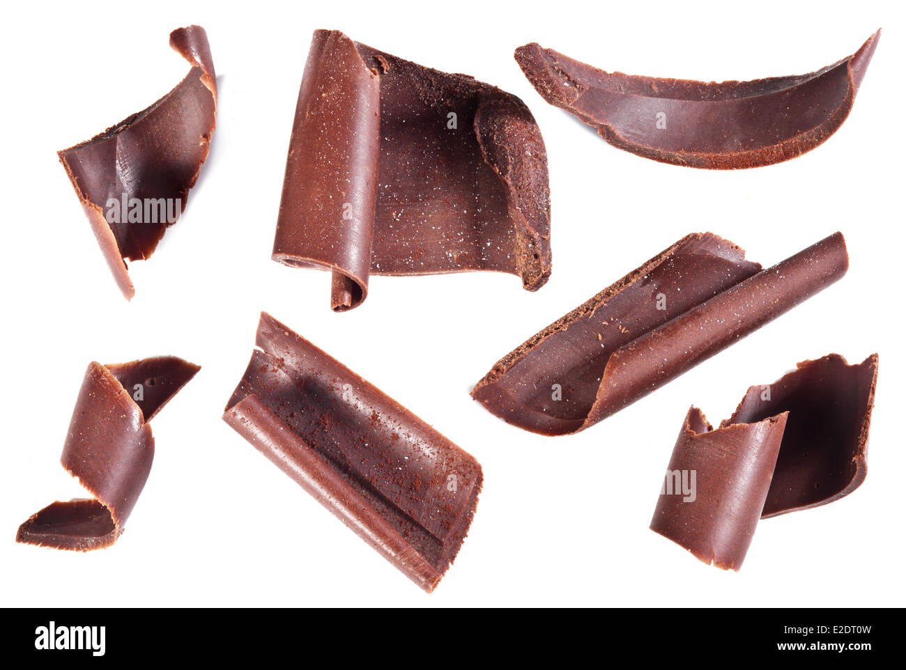 Chocolate chips isolated on a white background. Stock Photo