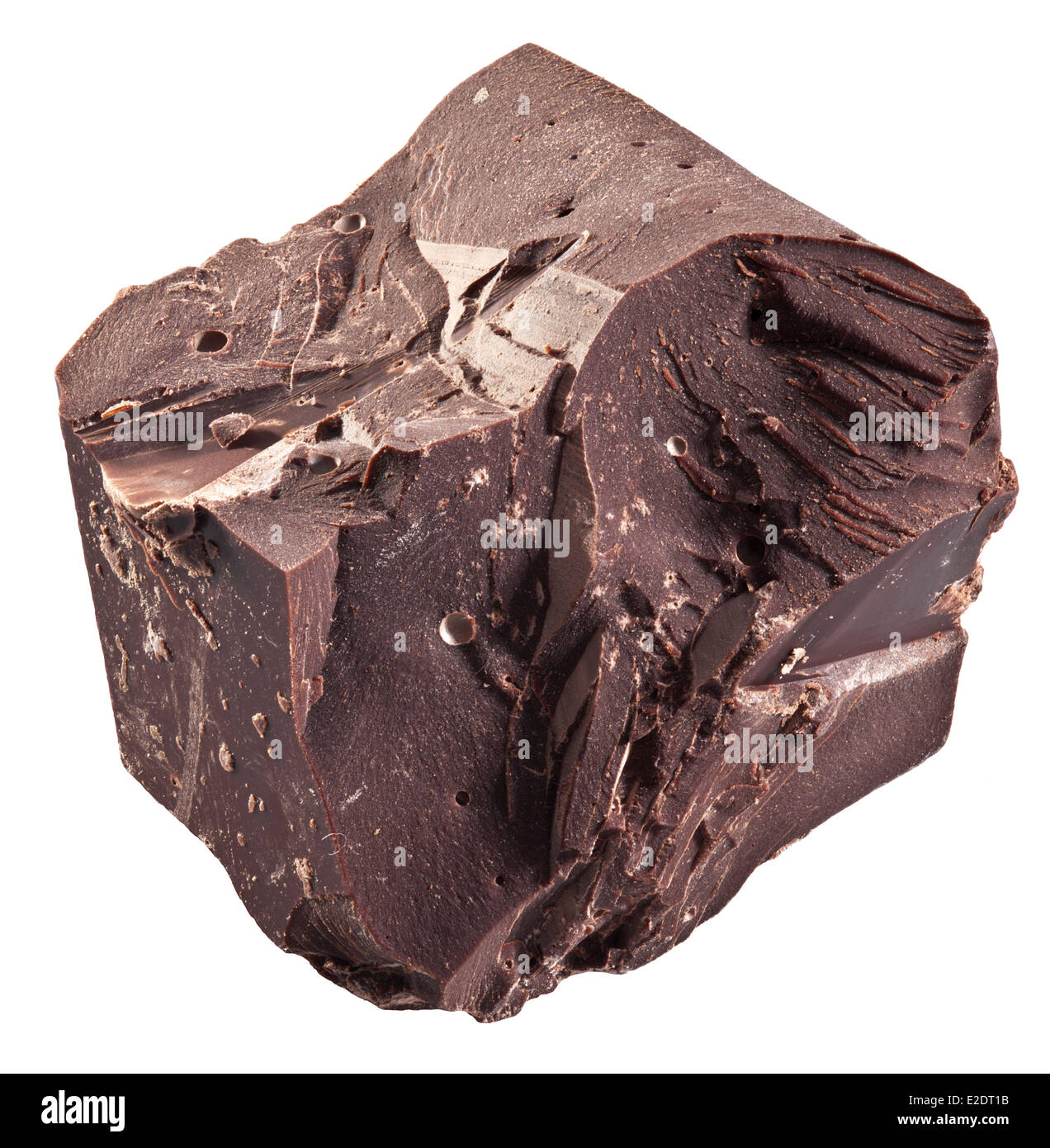 One chocolate block isolated on a white background. Stock Photo